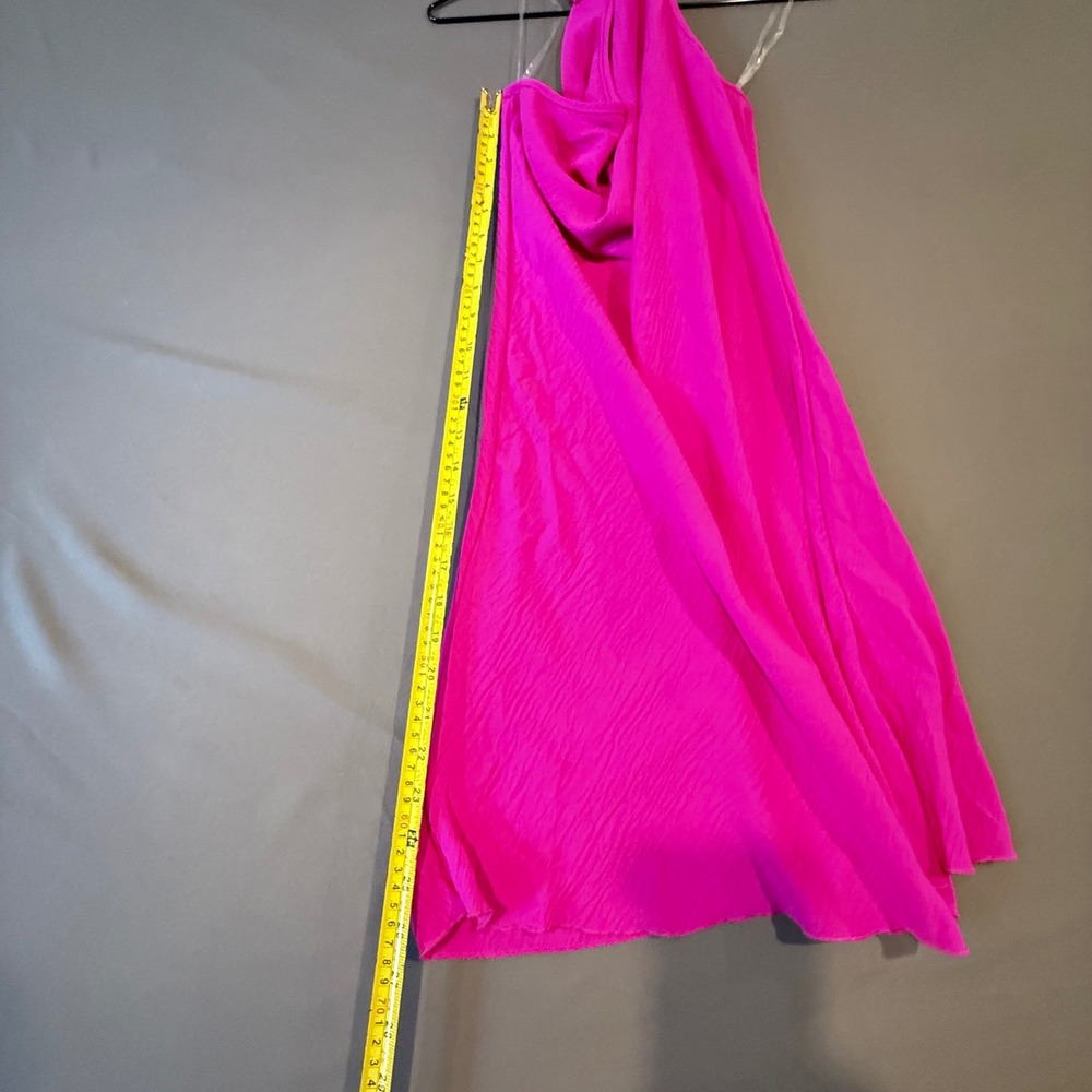 See You Monday Los Angeles Dress Womens L Pink Halter Cowl Neck Sleeveless Party - Picture 8 of 9